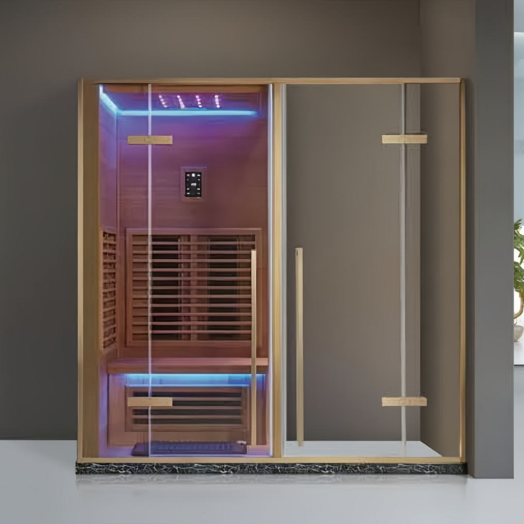SR-11003 Far-Infrared Steam Room – Extra Large Hemlock Unit with 8mm Glass