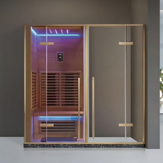 SR-11003 Far-Infrared Steam Room – Extra Large Hemlock Unit with 8mm Glass