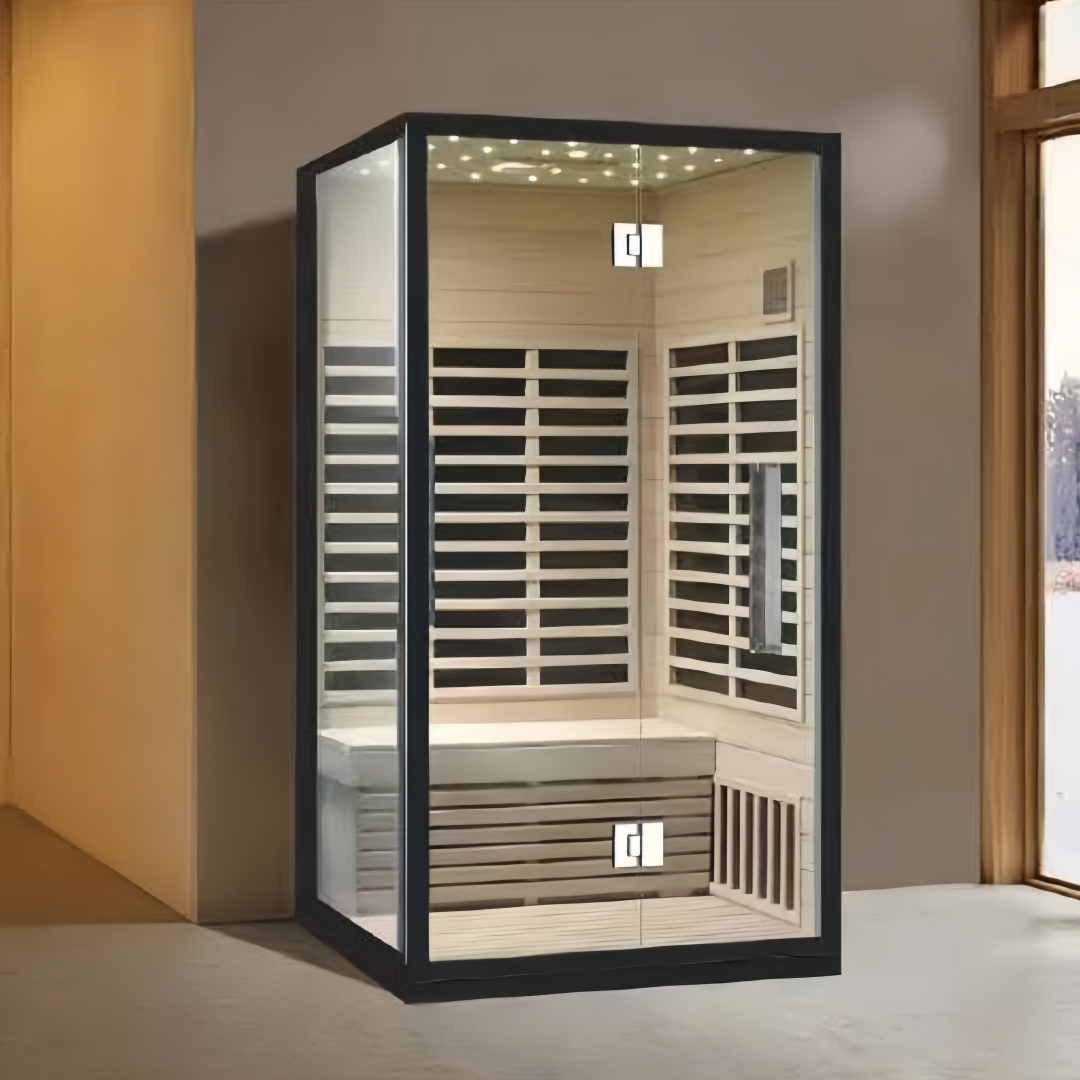 SR-11005 Far-Infrared Steam Room – Hemlock Wood Matte Black Finish