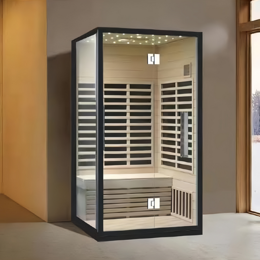SR-11005 Far-Infrared Steam Room – Hemlock Wood Matte Black Finish