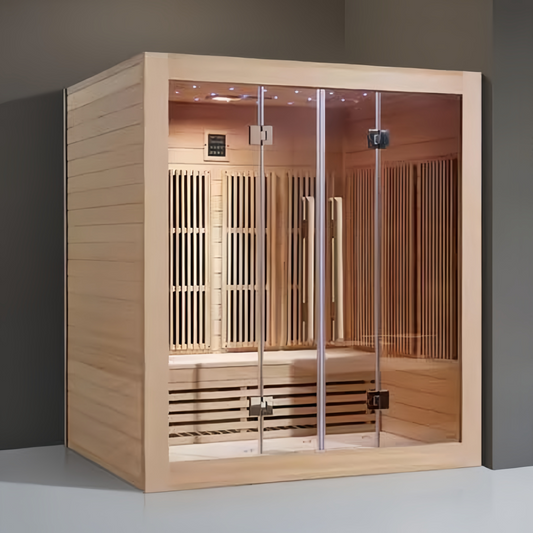 SR-11056 Far-Infrared Steam Room – Extra Wide Hemlock Build, 200x150 cm, 8mm Glass